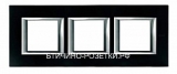 BT Axolute Черное стекло Рамка 2+2+2 мод прямоугольная (надпись горизонтально)
