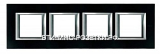 BT Axolute Черное стекло Рамка 2+2+2+2 мод прямоугольная (надпись горизонтально)