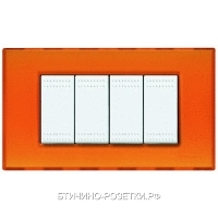 Bticino LT Желе оранжевое Рамка на 4 модуля (N4804
