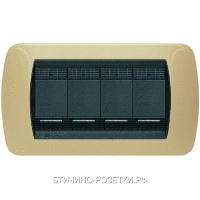 Bticino LV Скутер Жёлтый Рамка на 4 модуля (L4804G