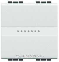 Выключатель 1-клавишный с двух мест проходной, Axial, с подсветкой, цвет Белый, Bticino LivingLight