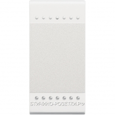 Выключатель 1-клавишный, кнопочный (винтовые клеммы) 1 модуль , цвет Белый, Bticino Liv